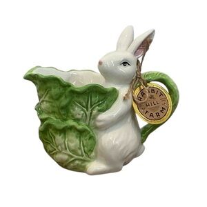 Vintage Ceramic Bunny Cabbage Bowl | Rabbit Candy Dish
